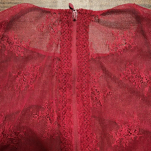 Victoria’s Secret Mesh Lacy Crop Top in Maroon Red - Picture 12 of 16